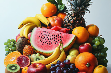 Group of tropical fresh fruits isola, a Food & Drink Photo by Pixeness