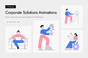 Animated Corporate Solutions Set, a Work Illustration by Creative Stall