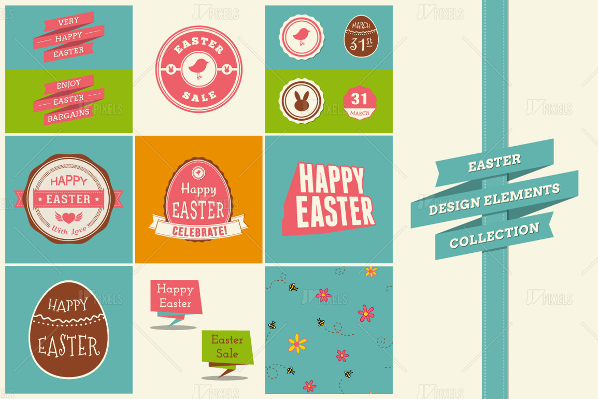 Easter Design Elements Set, a Templates & Theme by jv_pixels (Photo 1 of 2)