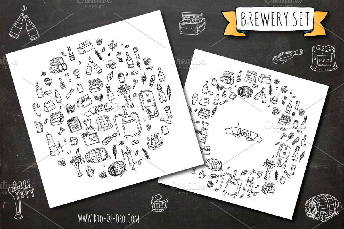 70 Brewery hand drawn elements!, an Outline Icon by Natasha-Pankina.com (Photo 3 of 5)