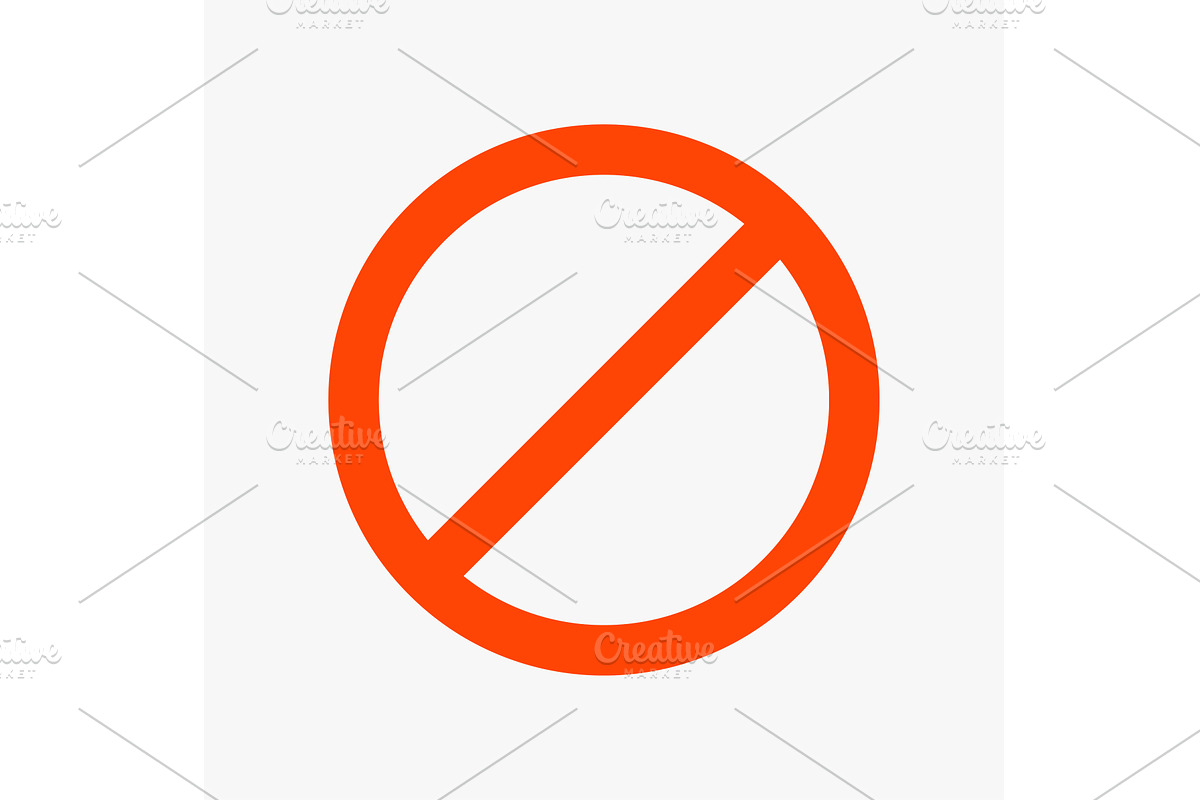 a red color prohibition sign on, an Object Illustration by IfH