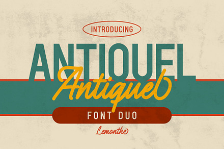 Antiquel | Font Duo, a Script Font by Lemonthe