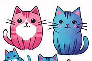 Cute Kawaii Cats & Bunny Bundle, an Illustration by ETARA by Mea Hau (Thumbnail 9 of 10)