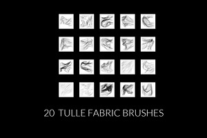 Tulle Veil Fabric Photoshop Brushes