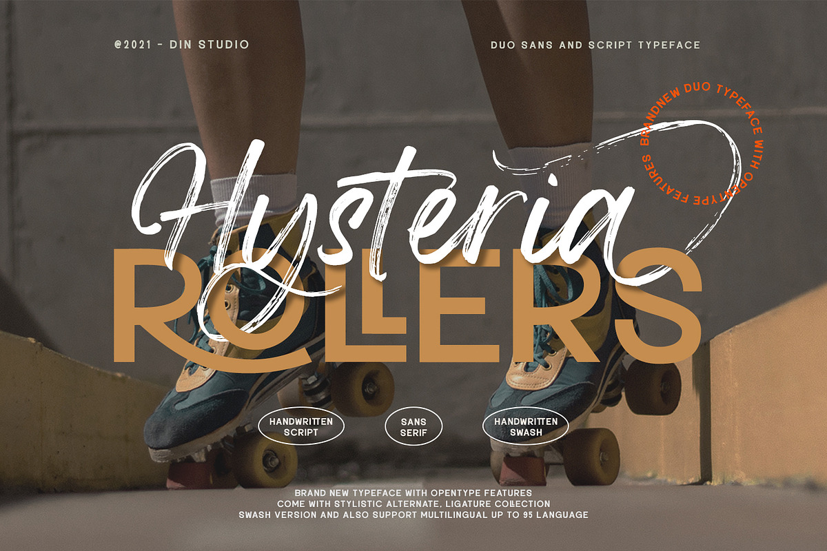 Hysteria Rollers, a Sans Serif Font by din-studio.com (Photo 1 of 12)
