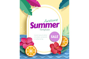 Paper Art Summer Sale Template, a Brochure Template by TotallypicRF