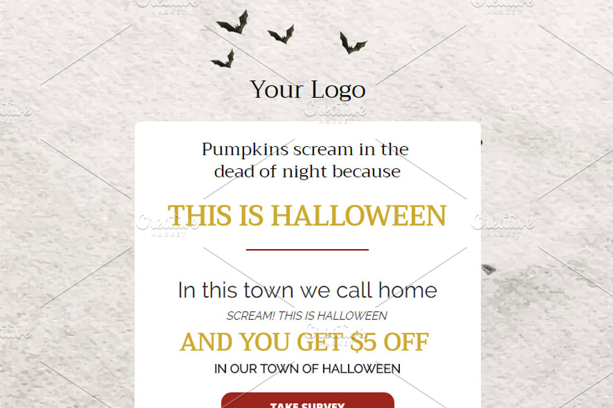 Halloween 2 Mailchimp Email, an Email Template by Khryna Designs (Photo 2 of 2)