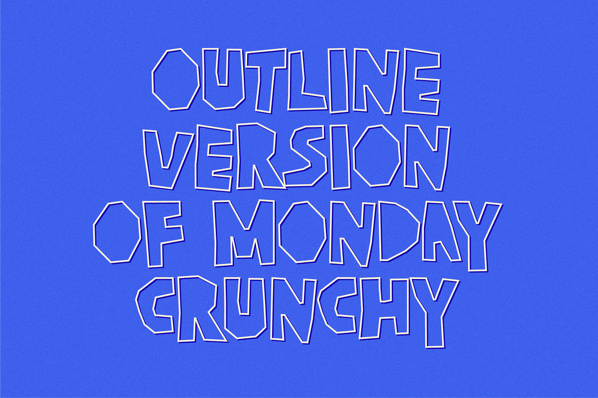Monday Crunchy Quirky Cutout Font, a Handwritten Font by 24Design Studios (Photo 9 of 9)