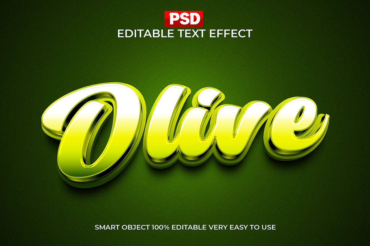 Olive Script 3D Text Effect PSD, a Layer Style Add-On by Design Fly