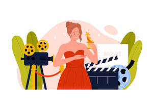 Movie Star Award Ceremony Vector Art, an Illustration by Flashvector