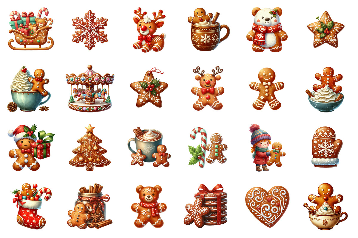 Cute Christmas Gingerbread Man Png, an Illustration by SinaCreation (Photo 2 of 7)