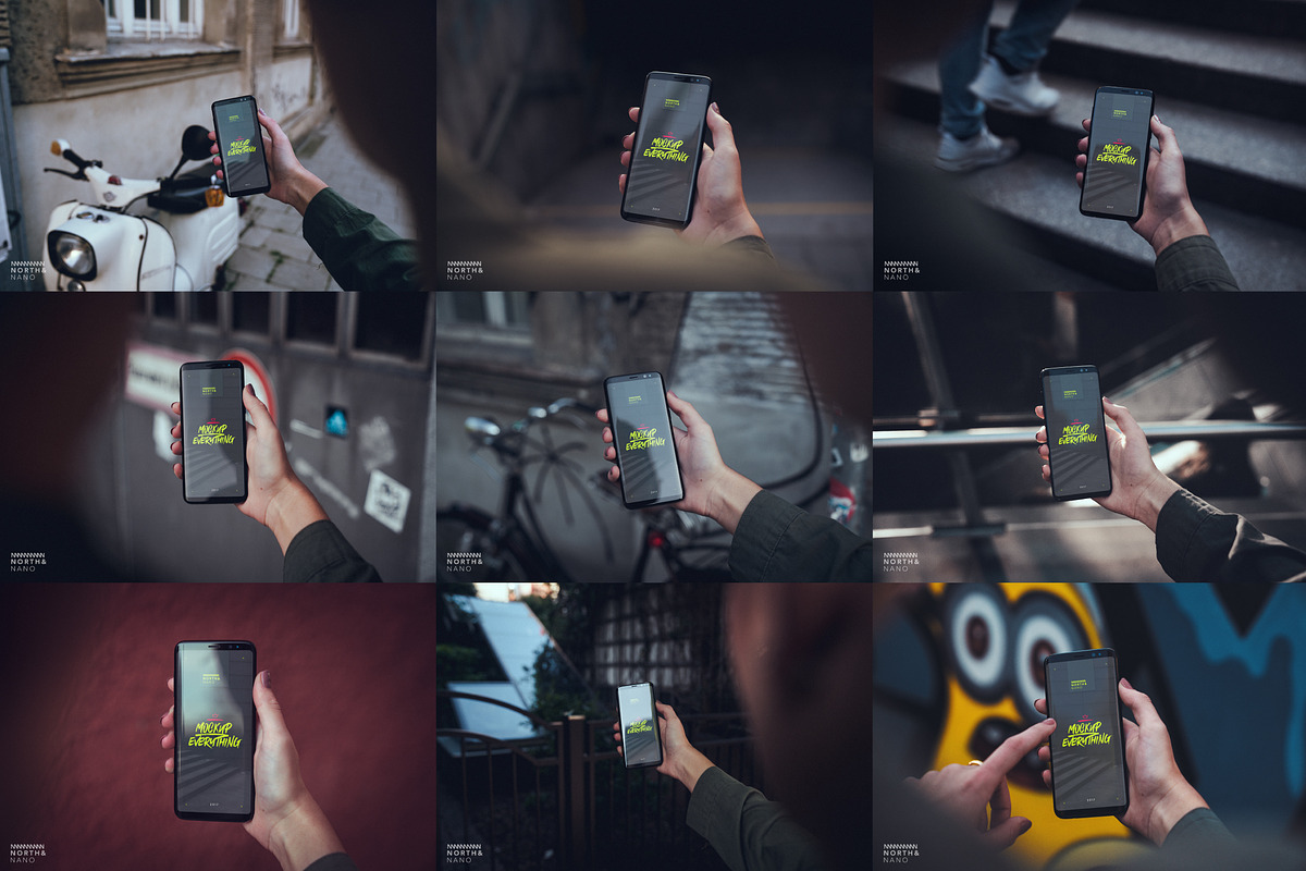 10 Samsung Galaxy S8 PSD Mockups, a Device Mockup by North&Nano (Photo 2 of 12)