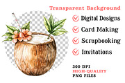 Watercolor Summer Beach Clipart PNG, an Illustration by Dream Creation (Thumbnail 5 of 5)