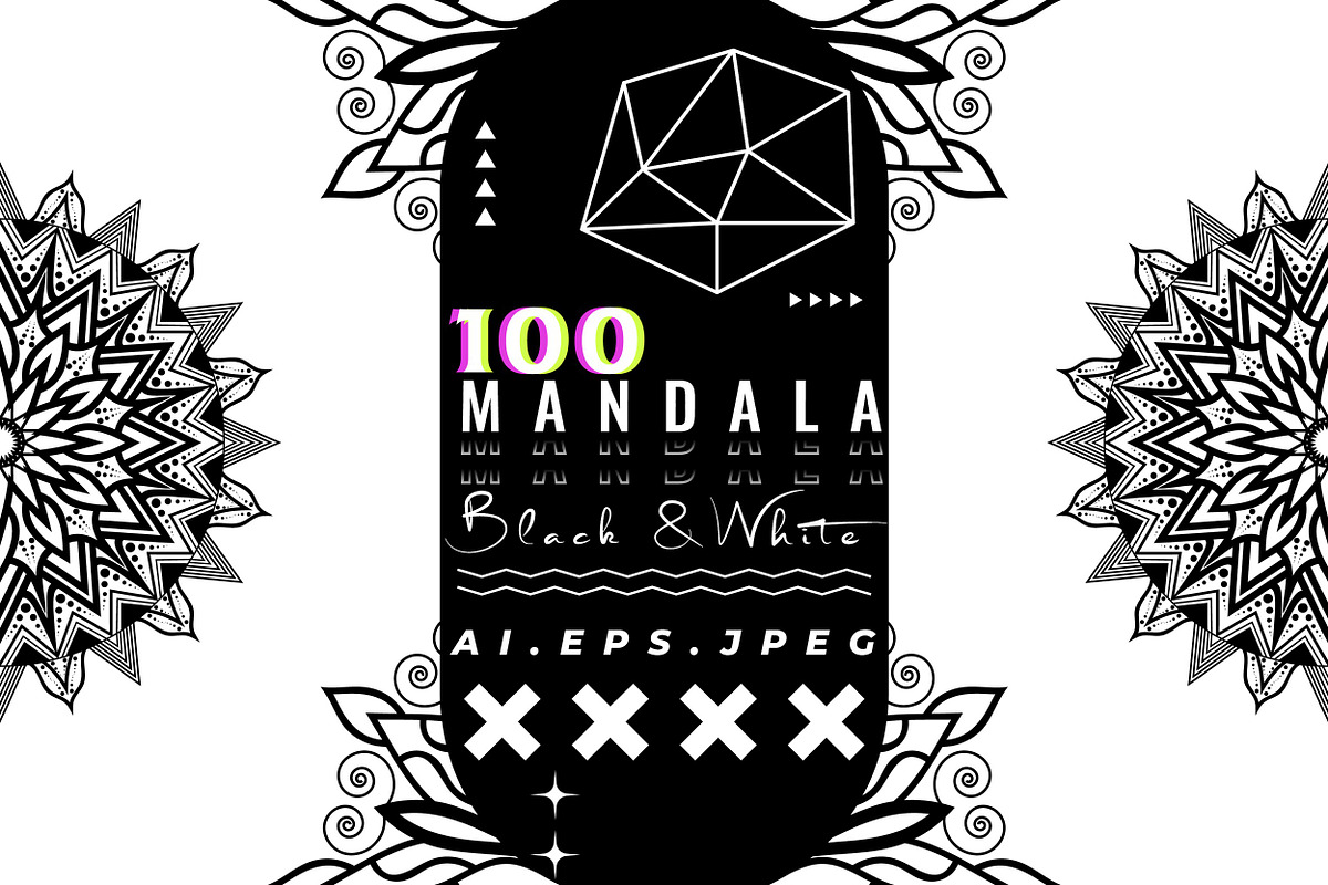 Modern Black and White Mandala Pack, a Decorative Illustration by NJ Himel (Photo 1 of 101)