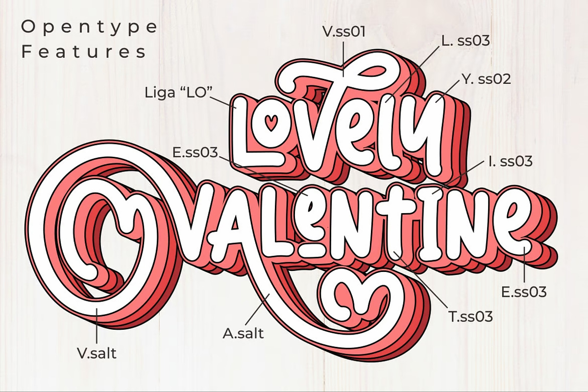 Lovely Valentine Display Font, a Handwritten Font by Ink & Pixel Dreams (Photo 9 of 10)