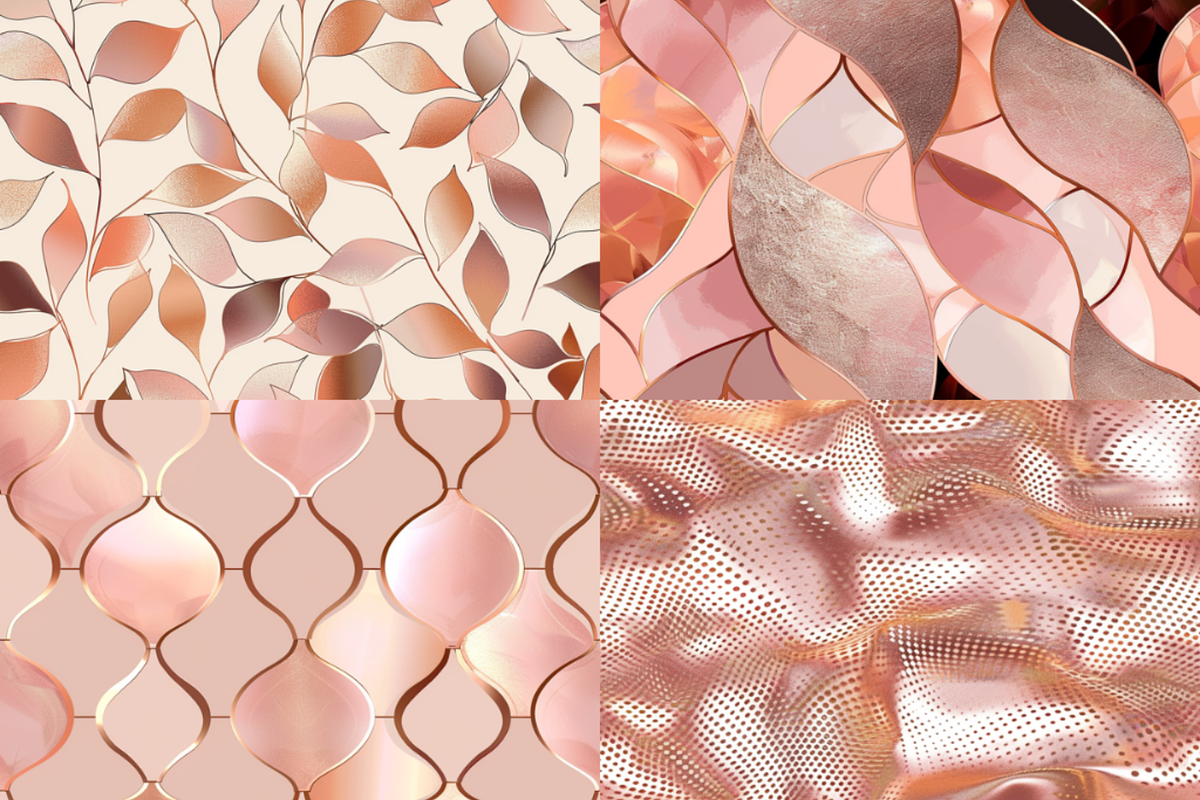Rose Gold Shimmers Seamless Patterns, a Pattern Graphic by PrintablesByFranklyn (Photo 3 of 6)