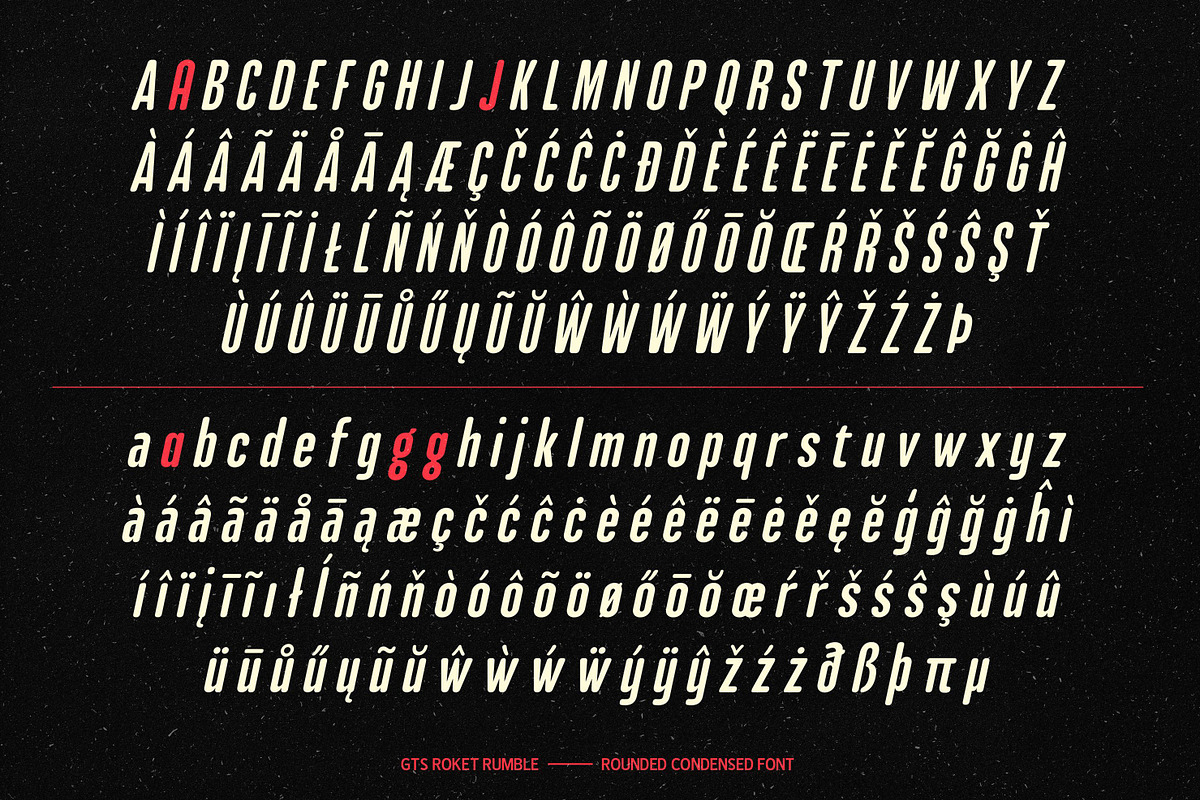 GTS Rocket Rumble | Retro Condensed, a Sans Serif Font by Graptail (Photo 19 of 23)
