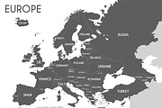 3x B&W Europe Maps, an Education Illustration by asantosg (Thumbnail 2 of 4)