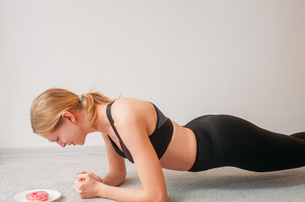 Exhausting diet sport motivation woman plank sweet, a Person Photo by Photo Drive Studio