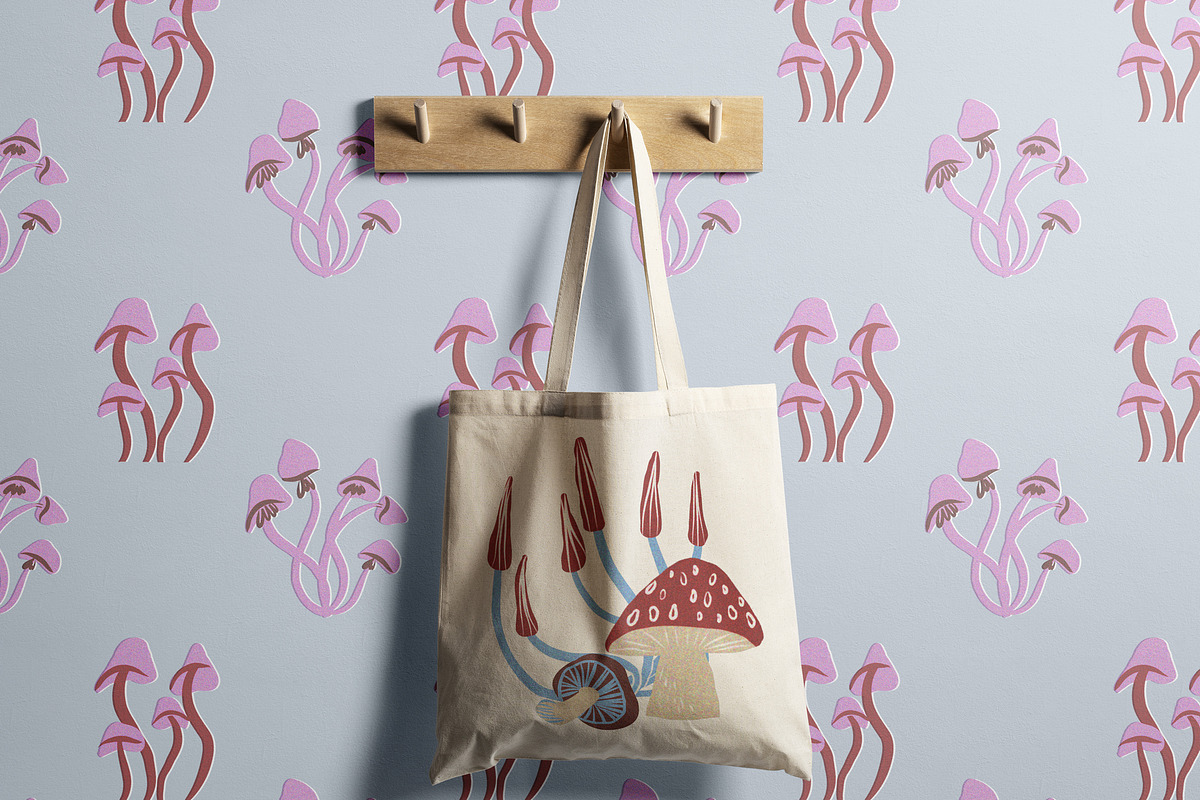 Grainy Surreal Mushrooms set, a Decorative Illustration by Paper Cherry (Photo 4 of 12)
