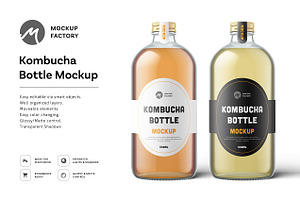 Kombucha Bottle Mockup