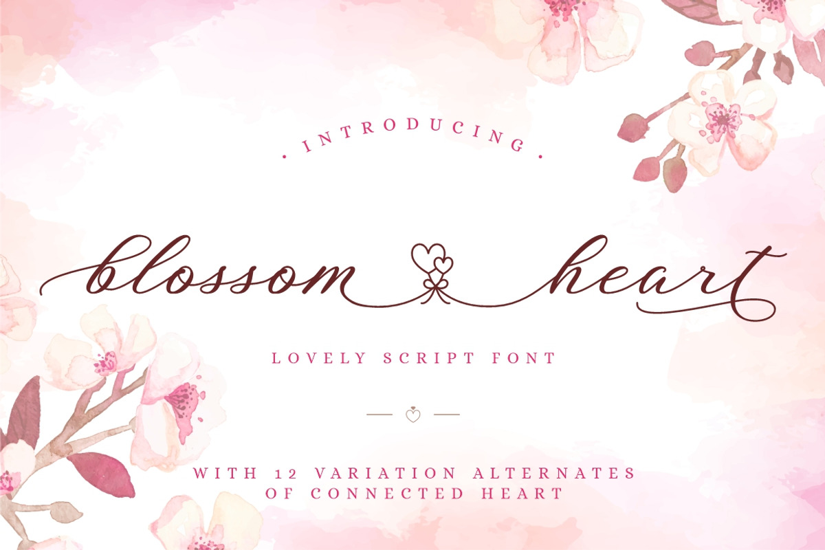 Blossom Heart - Valentine Font, a Script Font by PutraCetol Studio (Photo 1 of 10)