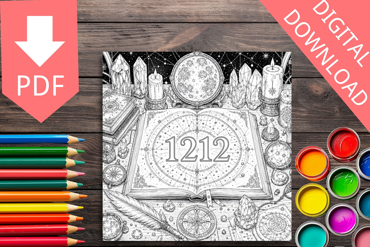 Starseed Angel Number Coloring Pages, a Brochure Template by LA Design (Photo 5 of 10)