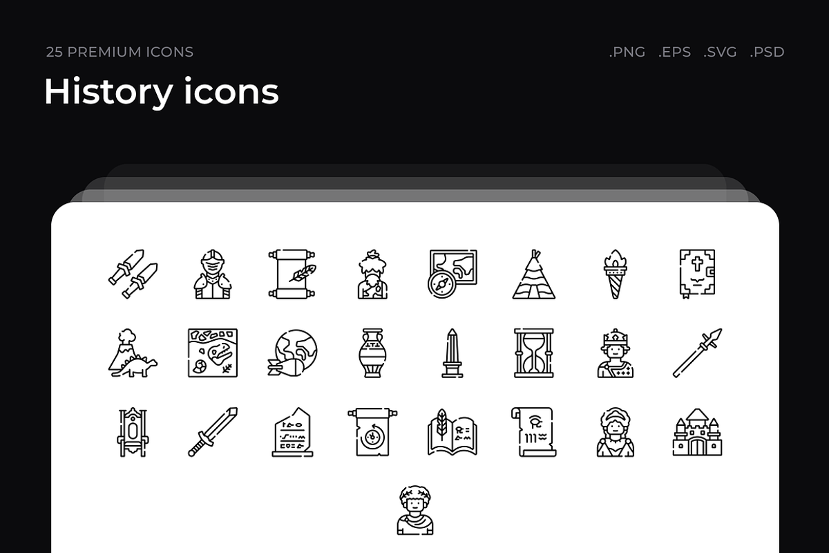 History icons, an Outline Icon by Wencory