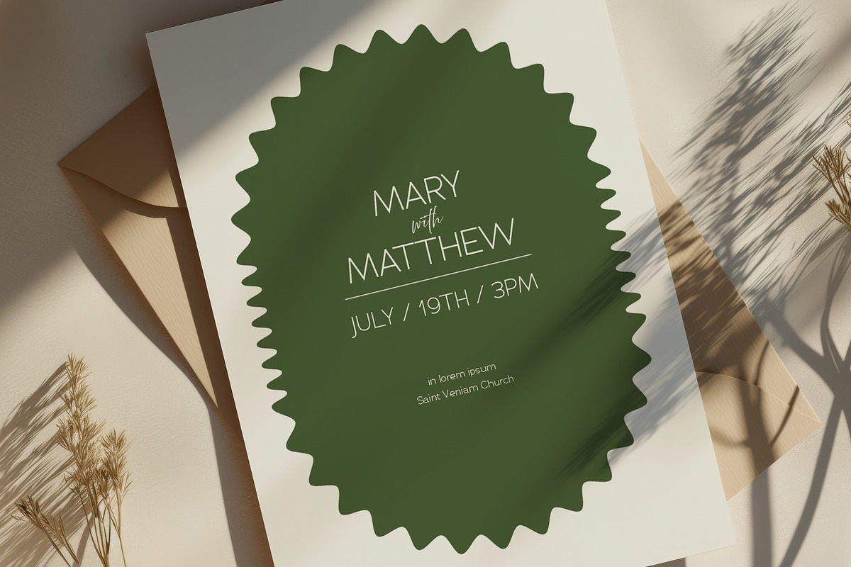 White and Green Wedding Card, an Invitation Template by Filip Studio (Photo 1 of 2)