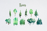 My Watercolor Map Clipart Set, an Animal Illustration by ArtCreationsDesign (Thumbnail 3 of 7)