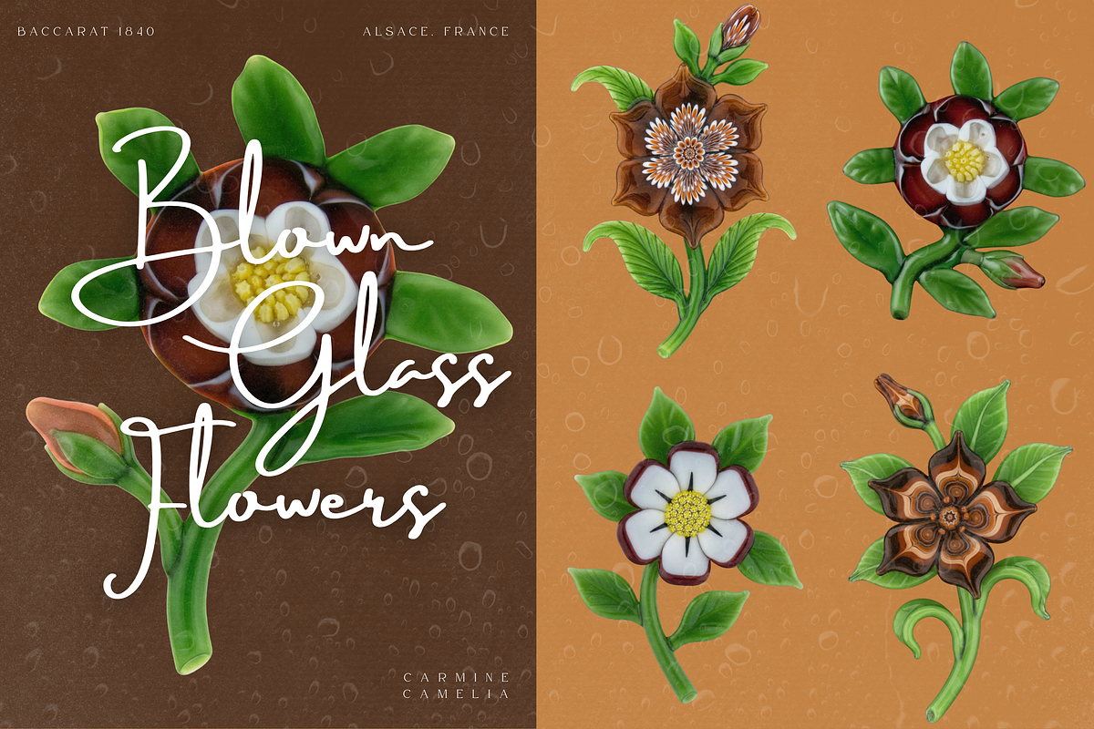 Blown Glass Flowers Collection, an Object Graphic by The Flossy Finch (Photo 7 of 15)
