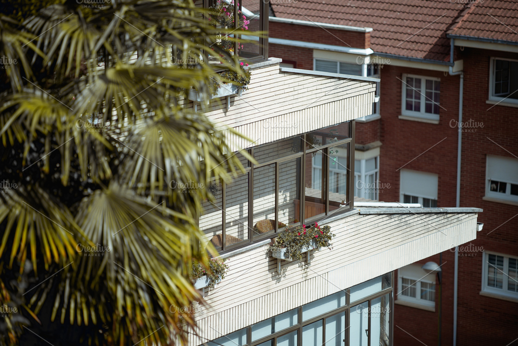 Modern balcony with flowers, an Architecture Photo by SkyNext