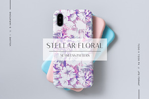 Stellar Floral Seamless Pattern Kit