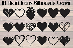 Heart Icons Silhouette, an Object Graphic by Creativeshirt