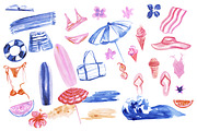 Summer Watercolor Clipart PNG Bundle, a Decorative Illustration by HabitusDesigns (Thumbnail 3 of 3)