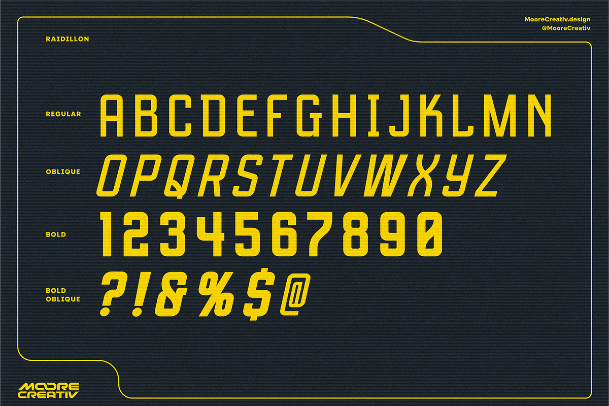 BM Raidillon, a Sans Serif Font by Brandon Moore (Photo 2 of 3)