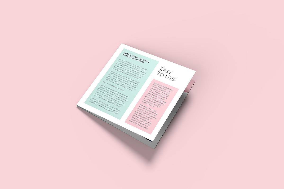 Square Trifold Brochure Mockup, a Books & Magazine Mockup by Illusiongraphic (Photo 4 of 28)