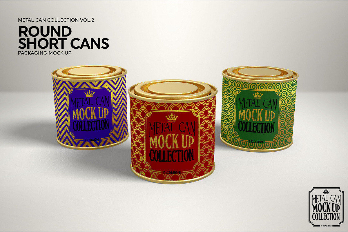 Short Round Lid Cans Mockup, a Product Mockup by INCDesign (Photo 4 of 5)