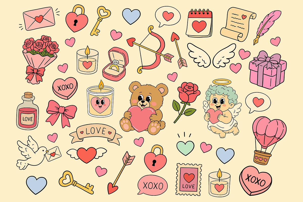 Love & Cupid Clipart Collection, a Decorative Illustration by Alina Sh (Photo 4 of 8)