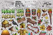 Hawaii Cartoon Objects Set, an Animal Illustration by BALABOLKA (Thumbnail 2 of 3)