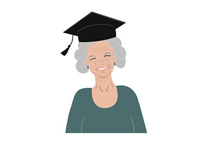 Portrait of a senior graduate woman, an Education Illustration by Toltemara