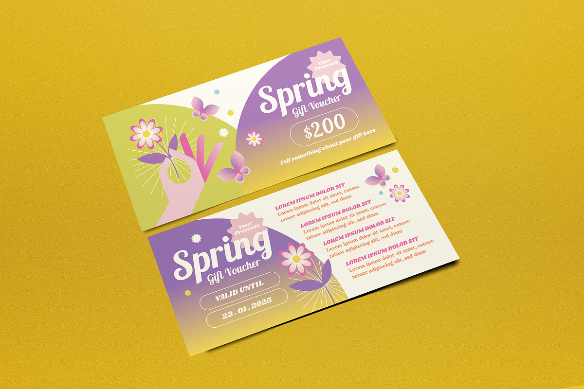 Green Y2K Spring Voucher, a Card Template by graphicook (Photo 2 of 3)