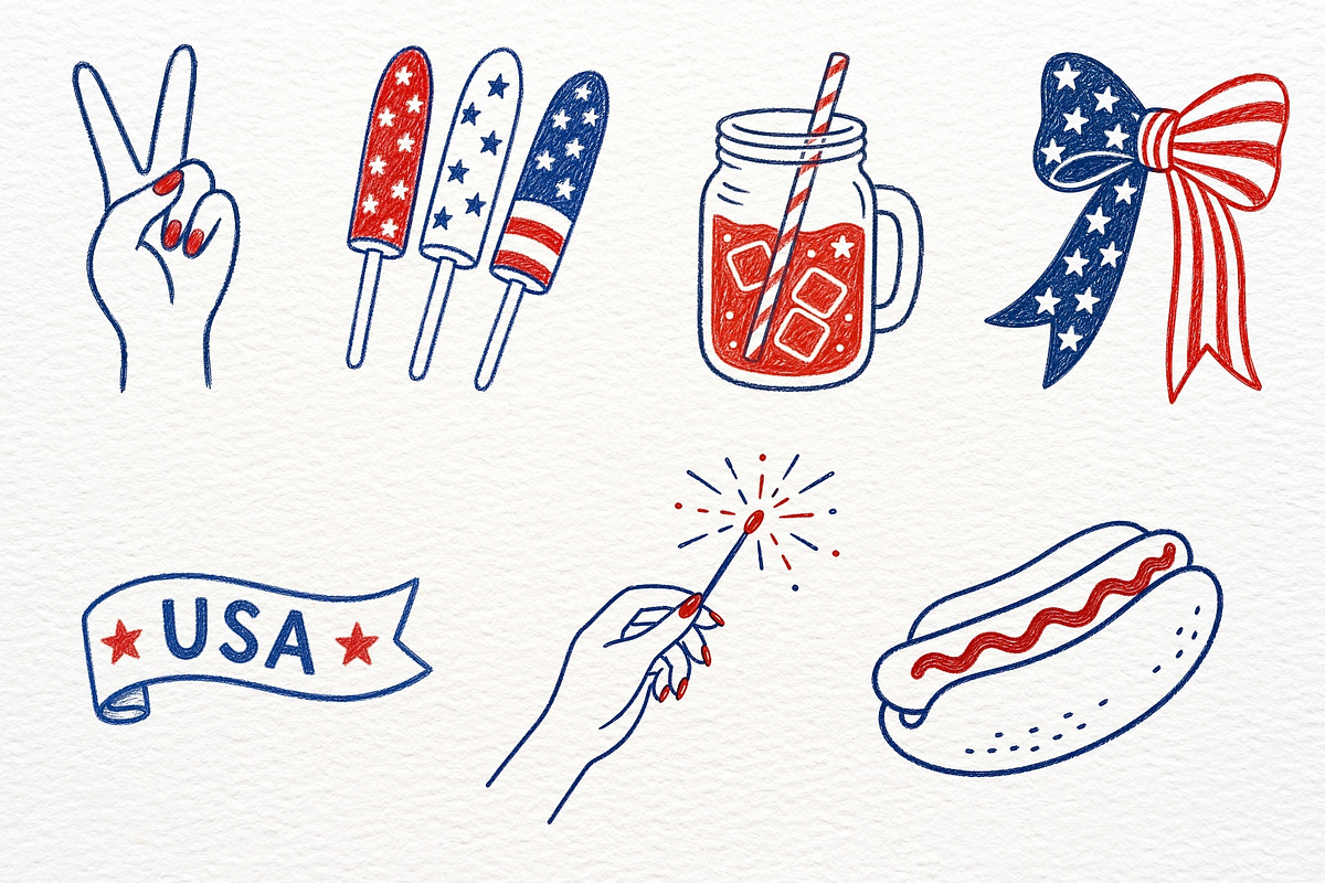 4th of July Clipart Independence Day, a Seasonal Illustration by SugarCloudStudioArt (Photo 4 of 6)