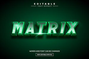 Matrix 3D Editable Text Effect