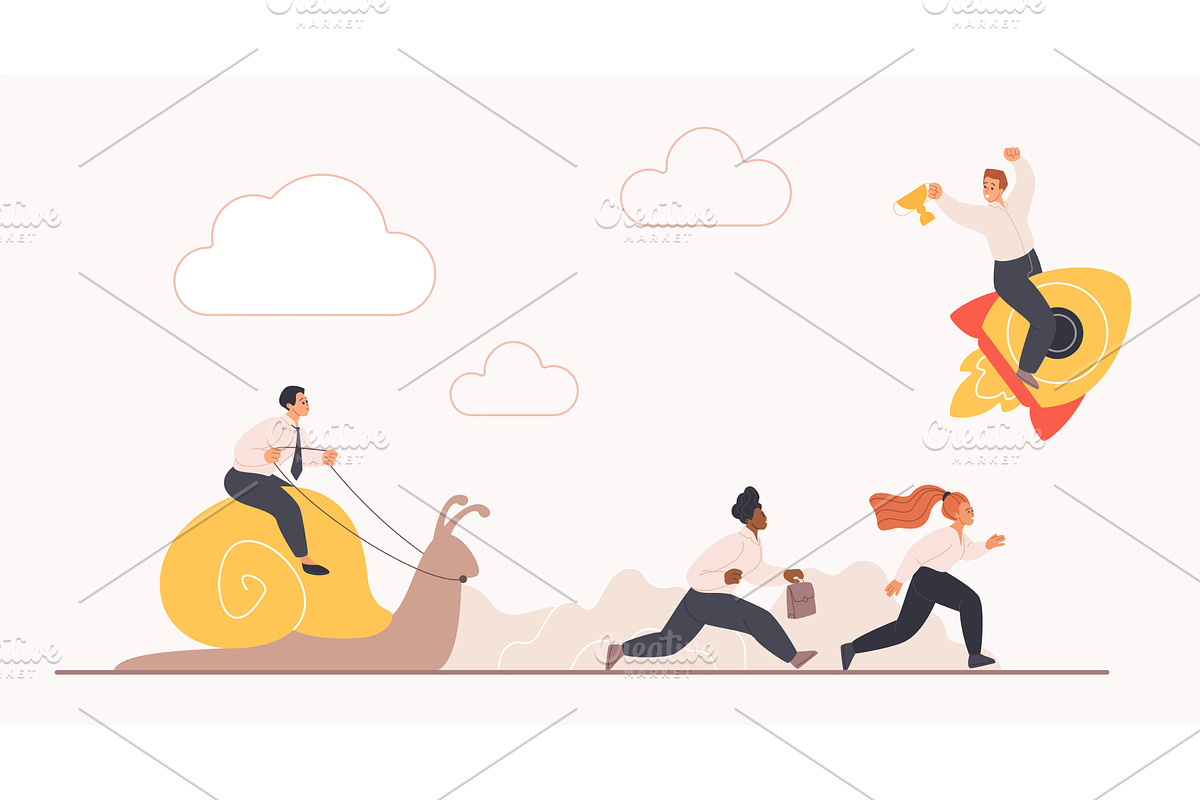 Business competition goal, a Person Illustration by Lemberg Vector