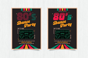 80s Disco Party, a Print Template by DesignWorkz
