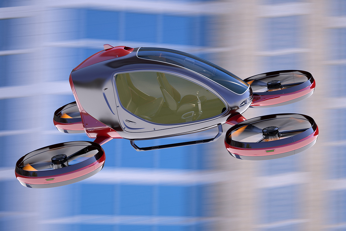 Electric Passenger Drone, a Technology Illustration by iLexx (Photo 6 of 7)