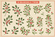Vintage Christmas Clipart & Patterns, a Pattern Graphic by PATTERNS etc. (Thumbnail 9 of 15)