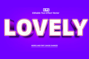 Lovely Vector 3D Editable Text Effec