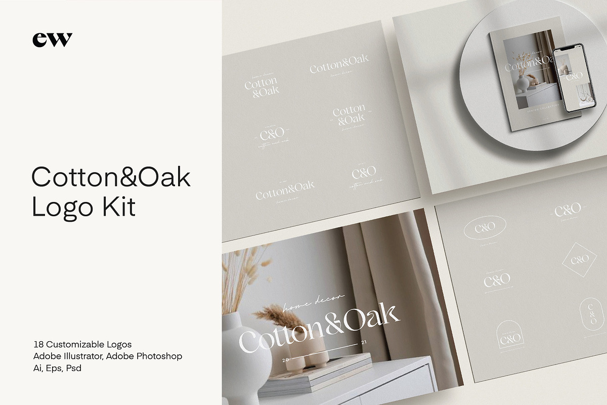 Cotton Minimal Logo Kit PSD,AI,EPS, a Branding & Logo Template by Studio Witzenhausen (Photo 1 of 10)